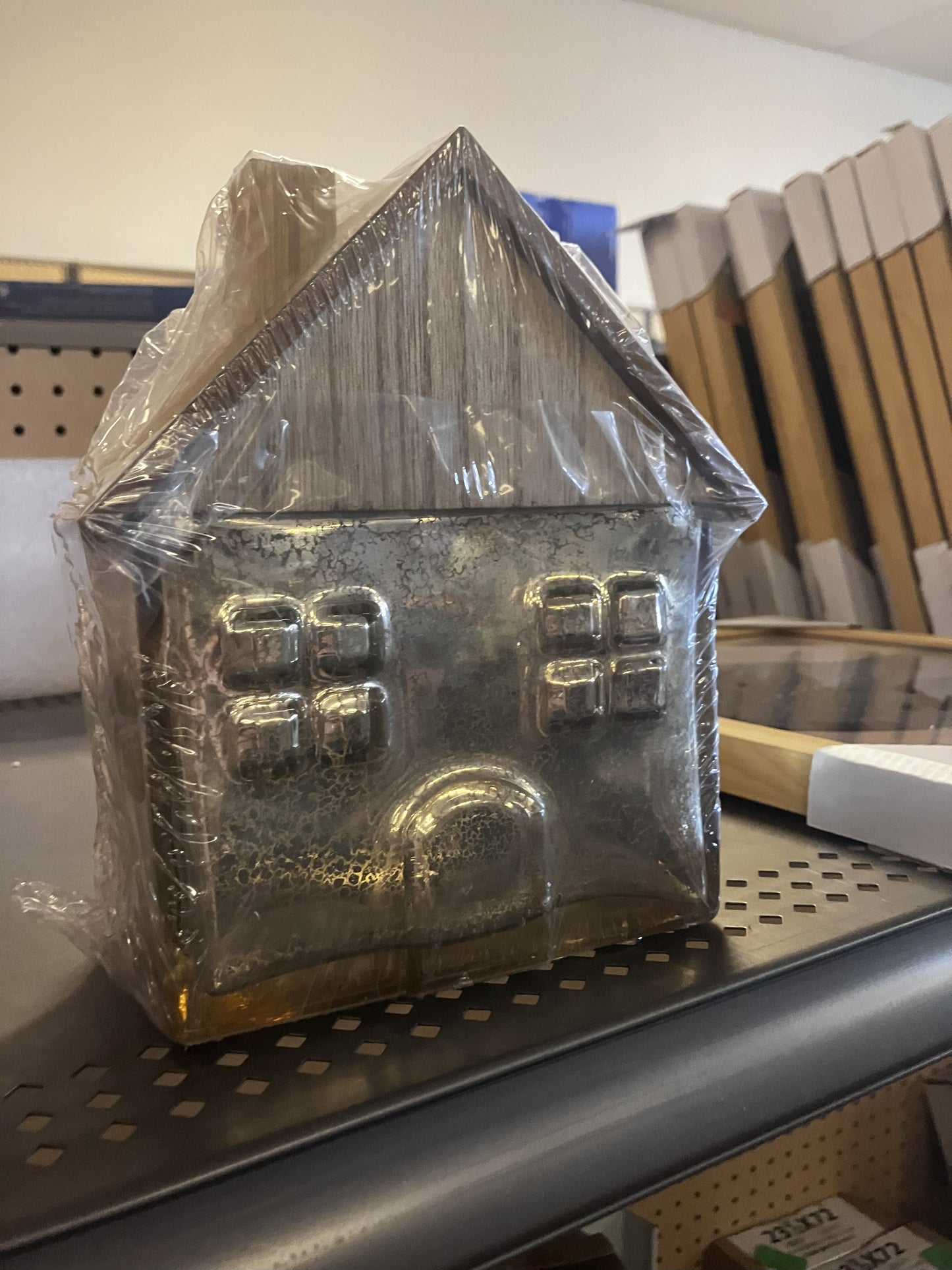 *Mercury Glass House Candle Holder