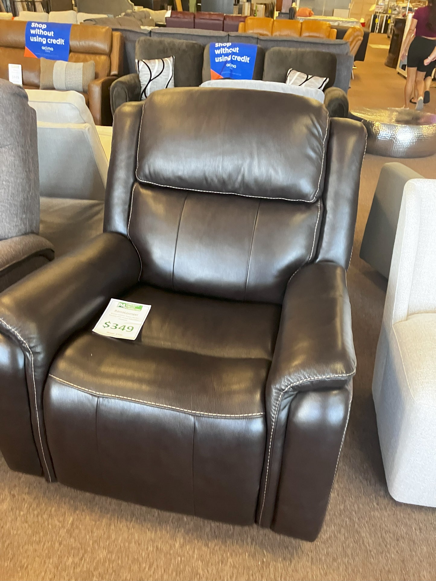 *Barcalounger Bryson Leather Power Rocker Recliner with Power Adjustable Headrest