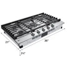 *LG - 36" Built-In Smart Gas Cooktop with 5 Burners and Easy Clean - Stainless