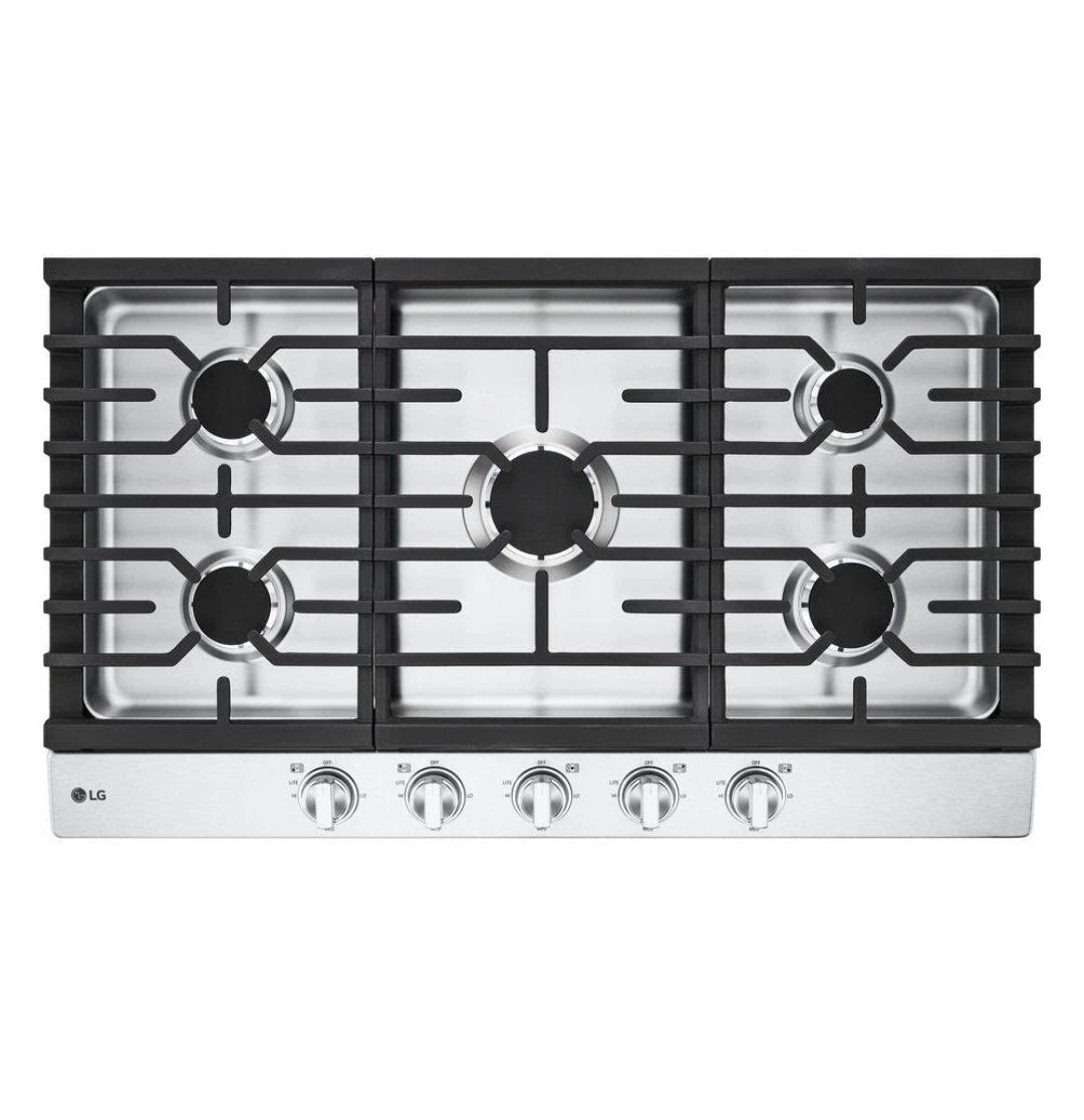 *LG - 36" Built-In Smart Gas Cooktop with 5 Burners and Easy Clean - Stainless