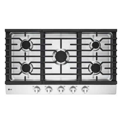 *LG - 36" Built-In Smart Gas Cooktop with 5 Burners and Easy Clean - Stainless