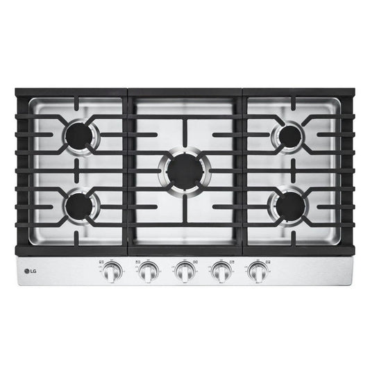 *LG - 36" Built-In Smart Gas Cooktop with 5 Burners and Easy Clean - Stainless