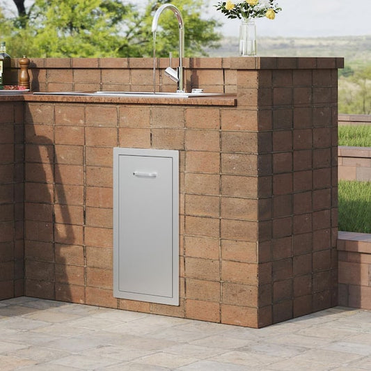 VEVOR Lower Sliding Rails Stainless Steel Outdoor Kitchen Trash Drawer with Handle