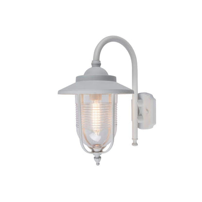 *Coastal Old Saybrook 1-Light White Outdoor Wall Lantern Sconce